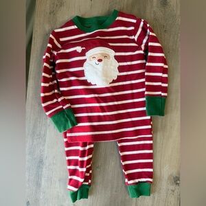 Carter's Red and Green Striped Santa Pajamas